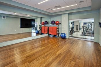 Yoga studio with fitness on demand