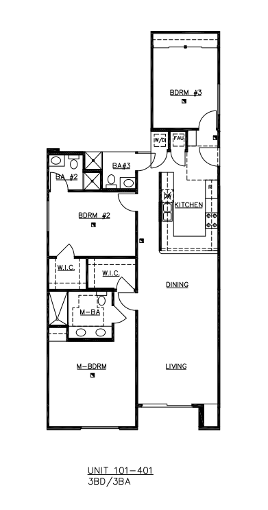 Floor plan for 3 beds, 3 baths, 1554 sqft