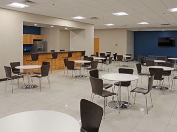 Kitchen, restrooms, and smaller conference room - available for residents by reservation