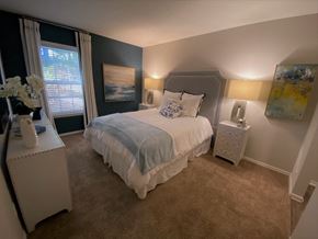 Asheville apartment for rent - a bedroom with a bed and a window