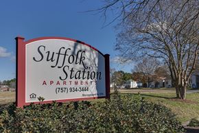 Suffolk apartment for rent - a sign station apartments is shown in a yard