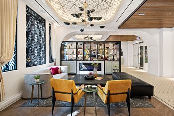 Quaint fireplace seating area