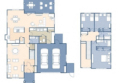Floor plan for 3 beds, 2.5 baths, 1906 sqft