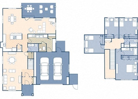 Floor plan for 4 beds, 2.5 baths, 2336 sqft