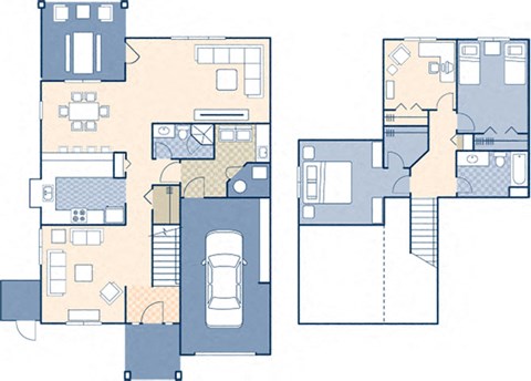 Floor plan for 2 beds, 2 baths, 1439 sqft
