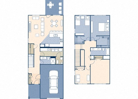 Floor plan for 2 beds, 2 baths, 1565 sqft