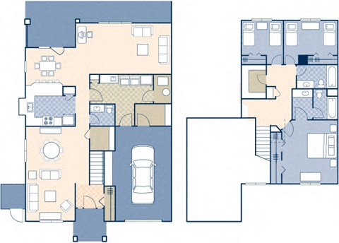 Floor plan for 3 beds, 2.5 baths, 1804 sqft