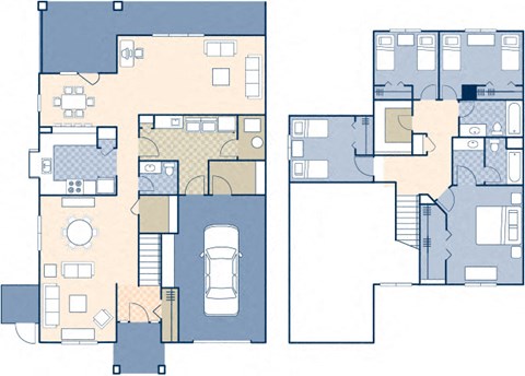 Floor plan for 4 beds, 2.5 baths, 2141 sqft