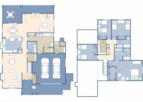 Floor plan for 4 beds, 2.5 baths, 2310 sqft