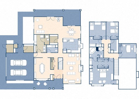 Floor plan for 4 beds, 2.5 baths, 2630 sqft