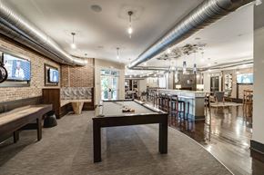 Alexandria apartment for rent - Entertainment game room with professional billiards table and shuffleboard.