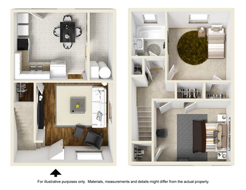 Floor plan for 2 beds, 1 bath, 800 sqft