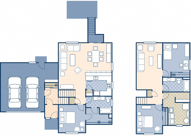 Floor plan for 3 beds, 2 baths, 1930 sqft