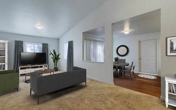 Grand Forks Afb apartment for rent - a living room with a couch and a television