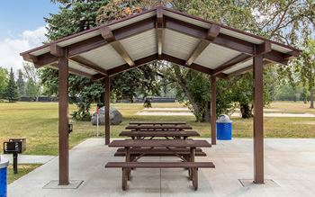 Covered pavilion with bbq area