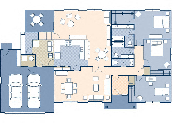 Floor plan for 3 beds, 2.5 baths, 2362 sqft