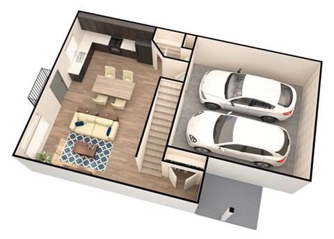 Floor plan for 4 beds, 3 baths, 2012 sqft