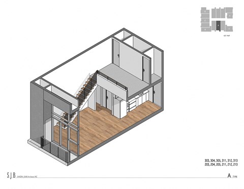 Floor plan for 1 bed, 1 bath, 517 sqft