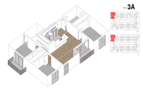 Floor plan for 3 beds, 2 baths, 1116 sqft