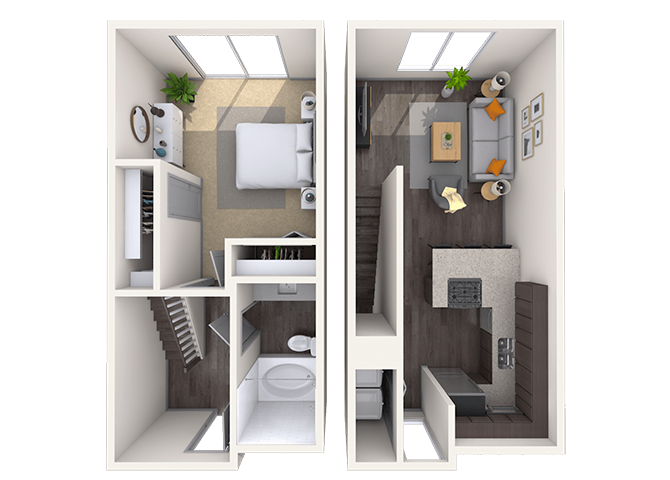 Floor plan for 1 bed, 1 bath, 780 sqft