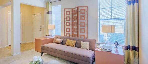 Roanoke apartment for rent - a living room with a couch and a table