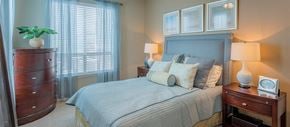 Frisco apartment for rent - a bedroom with a bed and a dresser