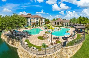 Roanoke apartment for rent - an aerial view of a resort with a swimming pool