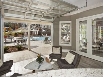 Poolside lounge area