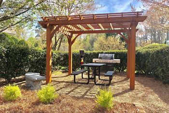 Autumn park apartments grilling area