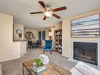 Living room with kitchen