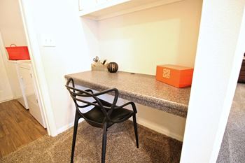 Built in computer nook for studying or work 