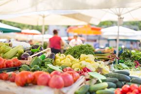 Mount Hope apartment for rent - A market scene with a variety of vegetables on display.