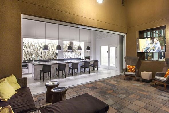 San Jose apartment for rent - The Verdant Apartments Outdoor media lounge in San Jose CA