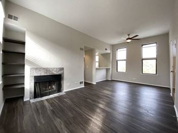 Living room with fireplace