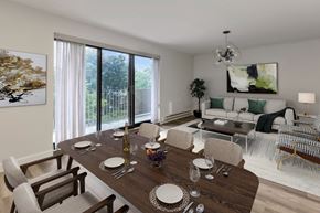 Kitchener apartment for rent - A dining room with a table set for a meal.