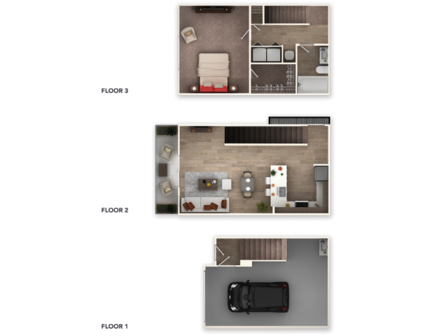 Floor plan for 1 bed, 1 bath, 829 sqft