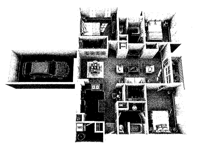 Floor plan for 3 beds, 2 baths, 1476 sqft