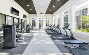 Cypress apartment for rent - A gym with treadmills, exercise bikes, and other equipment.
