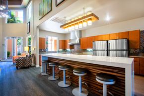 Scottsdale apartment for rent - a kitchen with a counter top and stools
