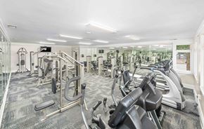 Charlotte apartment for rent - A well-equipped gym with various exercise machines.