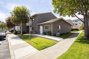 San Diego apartment for rent - the front of a house with a sidewalk and tree