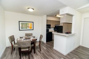 Houston apartment for rent - View of dining room and kitchen entrance.