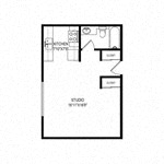 Floor plan for studio, 1 bath, 445 sqft
