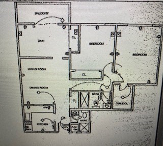 Floor plan for 2 beds, 2 baths, 920 sqft