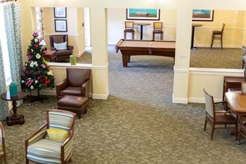 Halethorpe apartment for rent - a living room with a pool table and a christmas tree