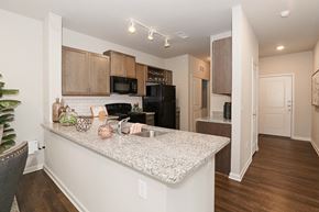 San Antonio apartment for rent - a kitchen with a granite counter top and a sink