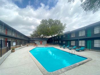 Relaxing swimming pools with sun deck