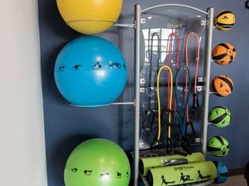Fitness studio with peloton spin bike
