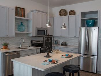 Stainless steel appliances with french door refrigerator