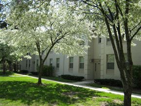 Detroit apartment for rent - a white building with trees in front of it